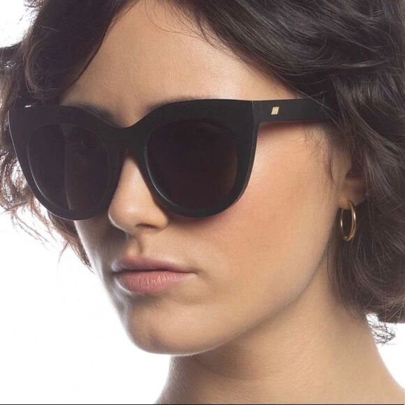 LE Specs AIR GRASS Sunglasses in Matte BLACK GRASS Organic Air Heart Brat NWT main image 12